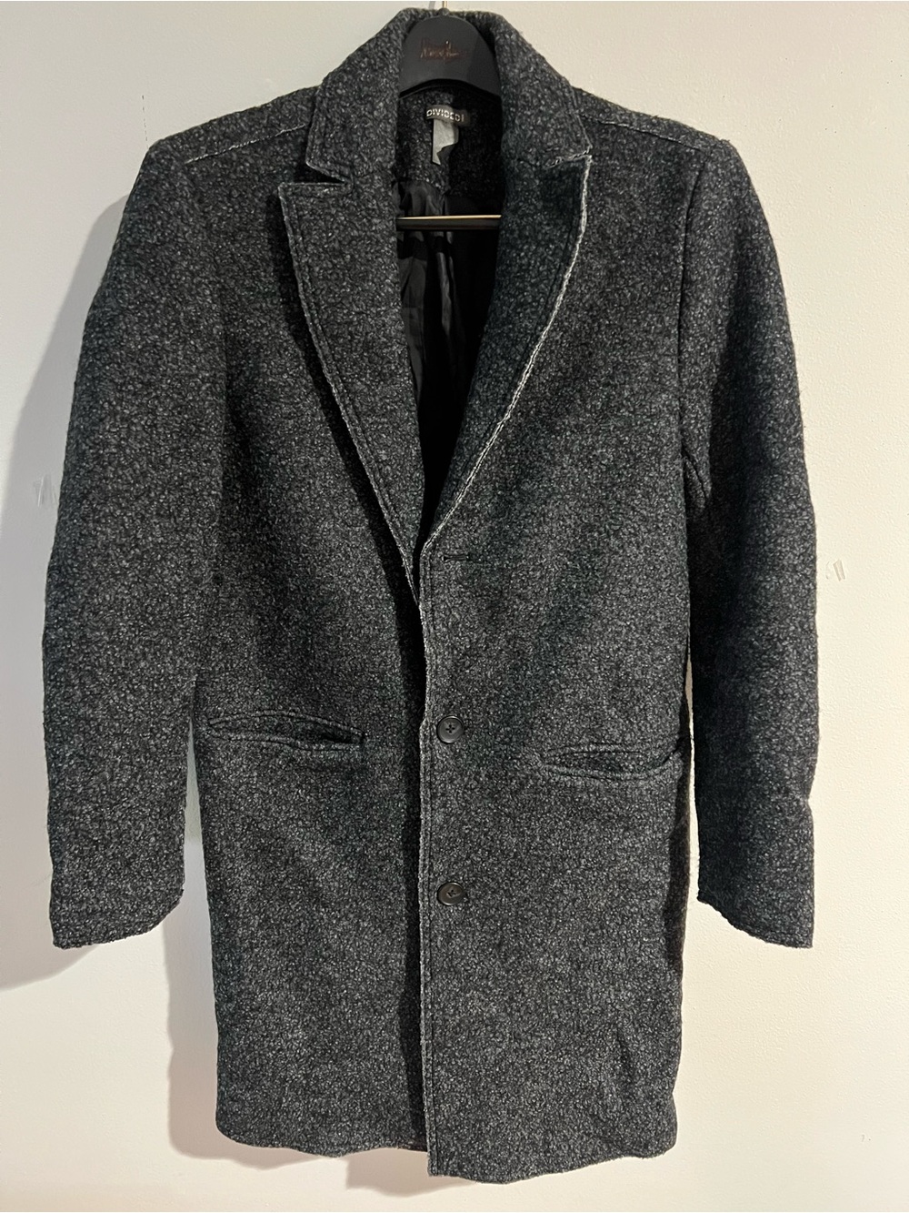 H&M Divided Men's Dark Gray Wool-Blend Pea Coat
